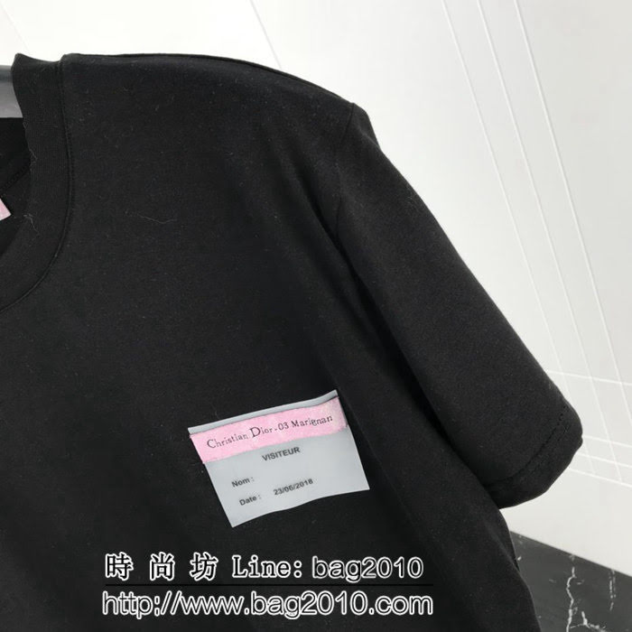 DIOR迪奧 19ss早春新款 限定款 金粉logo系列 純棉黑色短袖 男女同款 ydi1832